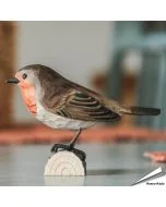 DecoBird - Roodborstje | Houtgesneden vogel | lindenhout