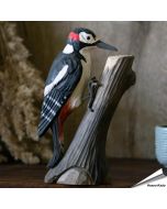 Decobird - Grote bonte specht | Houtgesneden vogel