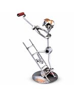 Hinz & Kunst metalen schilder met ladder en rode verfroller. Handgemaakt cadeau voor een schilder, klusser of schilderbedrijf.