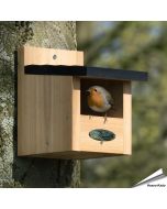 Halfopen nestkast voor roodborst ✔️ FSC-hout ✔️ Geschikt voor roodborst, kwikstaart & winterkoning ✔️ Aanbevolen door Vogelbescherming ➤ Hoezo-Kado