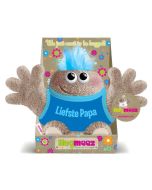 Hugmeez Klein Liefste Papa is een superzachte knuffel met open armen en persoonlijke boodschap. Ca. 150 x 265 mm, speciaal als cadeau voor papa.