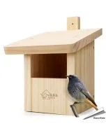 Nestkast voor de roodstaart ✔️ Onbehandeld massief hout ✔️ Geschikt voor halfholenbroeders ✔️ Weerbestendig ➤ Koop nu bij Hoezo-Kado.nl