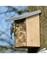 Berken nestkast met natuurlijke uitstraling ✔️ Bootst een natuurlijke boomholte na ✔️ Ideaal voor tuinvogels zoals de koolmees ➤ Ontdek meer bij Hoezo-Kado