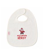 Feestelijk slabbetje voor baby's met kerstman en tekst "mijn eerste KERST". Van 100% katoen, ca. 22 x 25 cm en geschikt voor 0 tot 9 maanden.