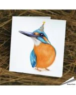 Vrolijke wenskaart met een ijsvogel ✔️ FSC-gecertificeerd papier ✔️ Inclusief kraft envelop ✔️ Bestel nu op www.hoezo-kado.nl
