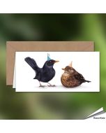 Verjaardagskaart met de merel - Voor natuurliefhebbers - www.hoezo-kado.nl