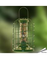 Kunststof zaadsilo met beschermkooi - groen (klein)