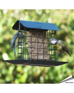 Premium vetblokhouder met regenkap en opvangschaal