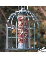 Voedersilo Compact met beschermkooi voor pinda's (zeegroen)