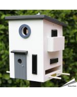 Multiholk Funkis van Wildlife Garden - Nestkast en voederhuis gecombineerd ✔️ Perfect voor kleine tuinvogels ✔️ Scandinavisch design geïnspireerd ➤ Nu bestellen bij Hoezo-Kado
