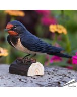 DecoBird - Boerenzwaluw | Houtgesneden vogel | lindenhout