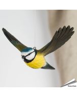 DecoBird - Vliegende Pimpelmees | Houtgesneden vogel