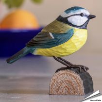 DecoBird - Pimpelmees | Houtgesneden vogel | lindenhout