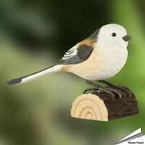 DecoBird - Staartmees | Houtgesneden vogel | lindenhout