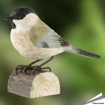 DecoBird - Glanskop | Houtgesneden vogel | lindenhout