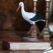 DecoBird - Ooievaar | Houtgesneden vogel | lindenhout