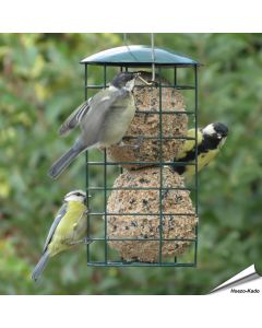 Aniculis Reuze-vetbollenautomaat (groen) ✔️ Duurzaam, gepoedercoat staal ✔️ Geschikt voor kleine en middelgrote tuinvogels ✔️ Eenvoudig online te bestellen bij Hoezo-Kado