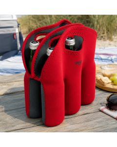 BUILT NY ByoBag Six Pack Tote voor 6 flessen of blikjes. Rekbare neopreen koeltas die drank tot ca. 4 uur koel houdt. Compact en wasbaar.