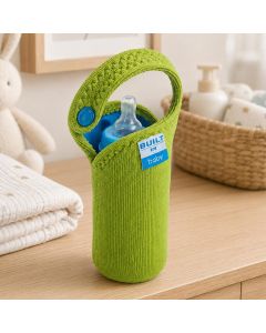 Isolerende BUILT Thirsty Tote babyfleshouder van rekbaar neopreen. Houdt een flesje langer warm of koud en is handig voor onderweg.
