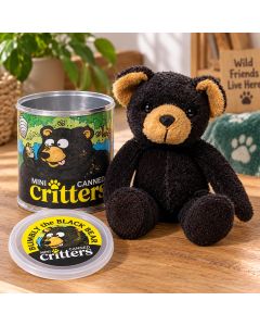 Canned Critters Bumbly de Zwarte Beer is een pluchen knuffel van ca. 10 cm in een origineel BPA-vrij blikje. Leuk als klein en verrassend cadeau.