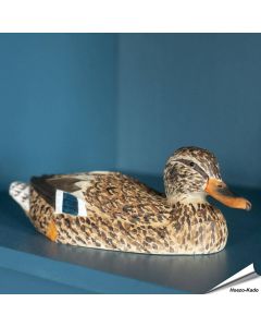 DecoBird - Vrouwtjeseend | Houtgesneden vogel | lindenhout