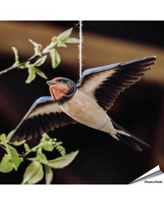 DecoBird - Boerenzwaluw | Houtgesneden vogel
