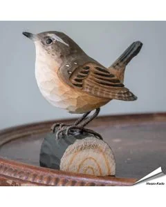 DecoBird - Winterkoning | Houtgesneden vogel | Wildlife Garden