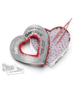 Hart vol Gayrotiek met meer dan 100 erotische uitdagingen voor 2 mannen. Inclusief pincet en hartvormige doos voor spannende momenten samen.