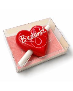 Houten hartje Bedankt met papierrolletje voor je eigen boodschap. Inclusief magneet en verzendenvelop. Origineel en persoonlijk klein bedankcadeau.