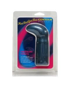 HeeBeeGeeBee Contour Massager met 2 snelheden voor gerichte stimulatie van nek en schouders. Werkt op 3 AA-batterijen en is compact in gebruik.