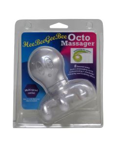 HeeBeeGeeBee Octo Massager met 8 vibrerende vingers en meerdere snelheden voor een ontspannende body massage. Werkt op 2 AA-batterijen.