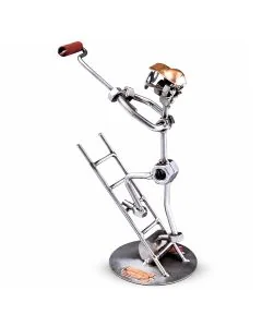 Hinz & Kunst metalen schilder met ladder en rode verfroller. Handgemaakt cadeau voor een schilder, klusser of schilderbedrijf.