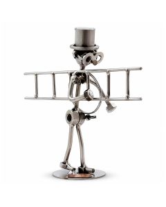 Handgemaakte Hinz & Kunst sculptuur van een schoorsteenveger met ladder, hoge hoed en gereedschap. Ca. 21 x 9 x 19 cm. Bijzonder cadeau voor een vakman.
