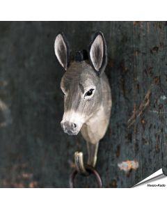 Kledinghaak - Ezel ✔️ Hoogwaardig hout en met de hand beschilderd ✔️ Handgemaakt, milieuvriendelijk ✔️ Maximaal draagvermogen: 10 kg ➤ Bestel op Hoezo-Kado