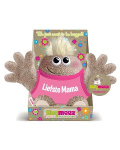 Hugmeez Klein Liefste Mama is een superzachte knuffel met open armen en lieve boodschap. Ca. 150 x 265 mm en leuk als persoonlijk cadeau voor mama.