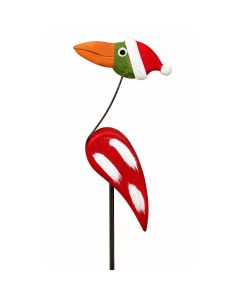 Kerst Rudi Mini uit de Crazy Bird-serie, gemaakt van hout en metaal en ca. 20 cm hoog. Originele kerstdecoratie en leuk als klein kerstcadeau.