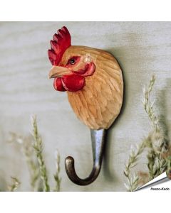 Kledinghaak - Hen / Kip ✔️ Gemaakt van hoogwaardig hout en met de hand beschilderd ✔️ Handgemaakt en milieuvriendelijk ✔️ Maximaal draagvermogen: 10 kg ➤ Bestel nu bij Hoezo-Kado
