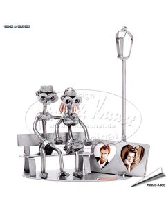 Verliefd paar met foto