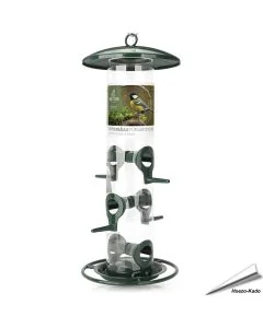 Metalen voedersilo voor zaden - 6 openingen (groen)