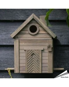 Multiholk Green Umber voederhuis en nestkast in bruine kleur, hier als nestkastje - Hoezo-Kado