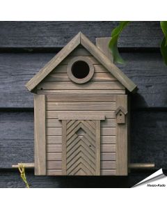 Multiholk Green Umber voederhuis en nestkast in bruine kleur, hier als nestkastje - Hoezo-Kado