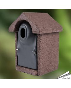Houtbeton nestkast voor vogels | Ovale invliegopening | bruin | Hoezo-Kado