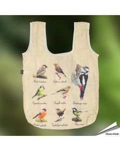 Stijlvolle opvouwbare tas met vogels ✔️ Stevig, ruim & comfortabel ✔️ Perfect voor boodschappen of strand ➤ Bestel nu bij Hoezo-Kado.nl