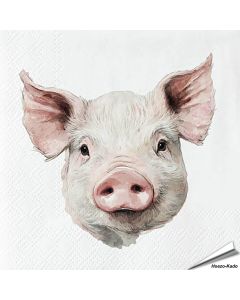 Stijlvolle servetten met een varken (boederijdier) van Esschert Design ✔️ FSC-papier, 3-laags, biologisch afbreekbaar ✔️ Perfect voor elke tafelsetting ➤ Bestel bij Hoezo-Kado