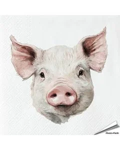 Stijlvolle servetten met een varken (boederijdier) van Esschert Design ✔️ FSC-papier, 3-laags, biologisch afbreekbaar ✔️ Perfect voor elke tafelsetting ➤ Bestel bij Hoezo-Kado