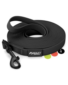 Ontdek de zwarte ReaVET sleeplijn voor honden ✔️ Sterk, weerbestendig en comfortabel ✔️ Lengte: 5 meter ✔️ Koop online - www.hoezo-kado.nl