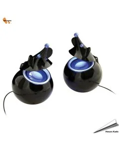 Hoge kwaliteit 3 Watts speakers in elke muis verzorgen het geluid.