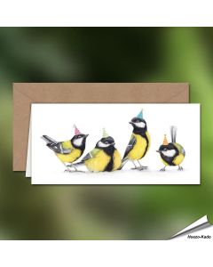 Verjaardagskaart met koolmeesjes - Voor natuurliefhebbers - www.hoezo-kado.nl