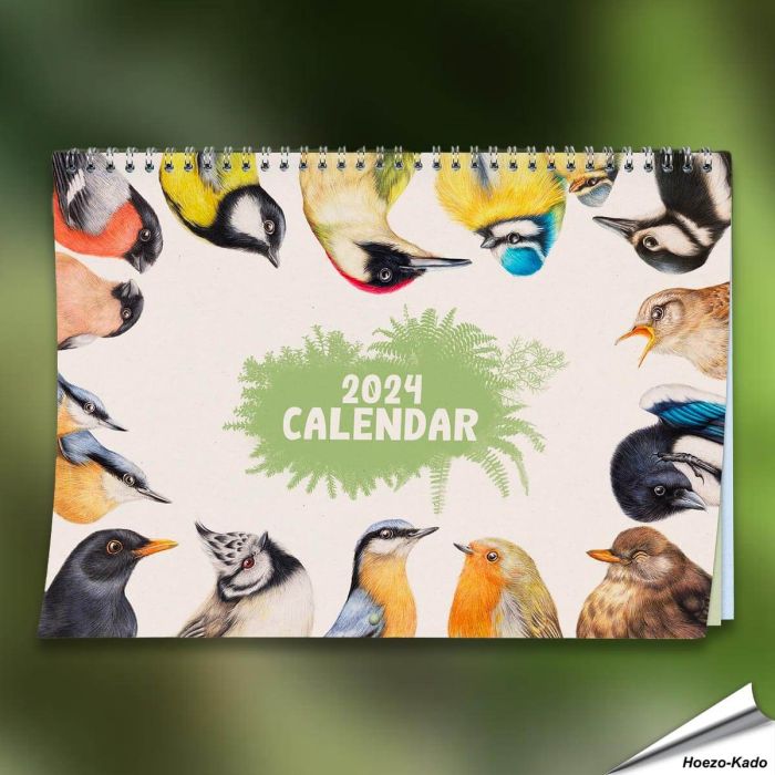 Jaarkalender 2024 met Europese tuinvogels - Koop nu op www.hoezo-kado.nl