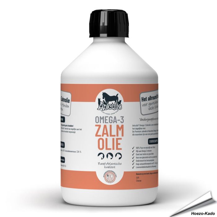 Aniculis Omega-3 Zalmolie in fles van 500 ml voor hond, kat en paard